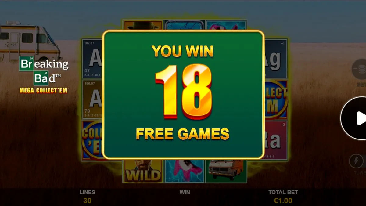 Breaking Bad Mega Collect’Em slot machine interface